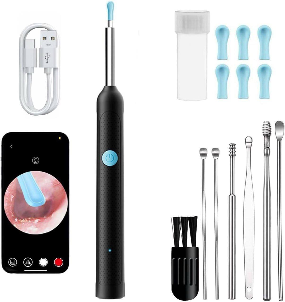 Earwax Cleaner With Camera 360° Visual WIFI Camera Ear Cleaner | Earpick Cleaner With Camera | Rechargeable portable Ear Cleaner with Light