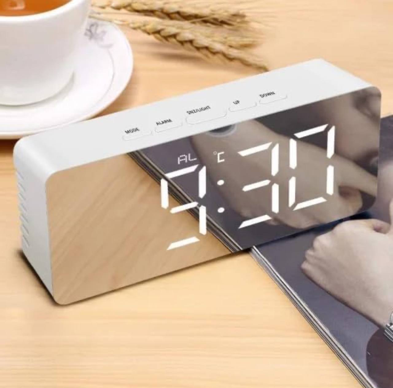 Digital LED Mirror Alarm Clock | Smart Backlight Alarm Clock with Automatic Sensor | Date & Temperature Indoor Multifunctional Alarm