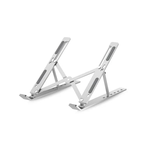 Aluminum Ergonomic Laptop Stand 7-Angle Adjustable Anti-Slip Foldable Up to 17-Inch (Silver)