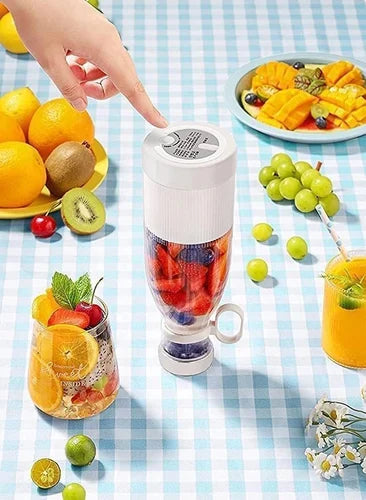 Portable Mini Juicer Cup Blender USB Rechargeable with 4 Blades for Shakes
